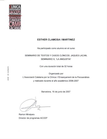 LA ANGOIXA SEMINARI CLÍNIC ACCEP